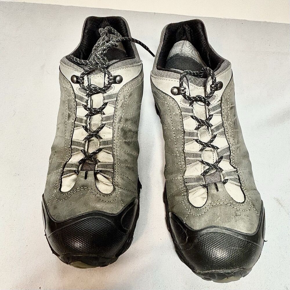 Oboz Bridger Low B-Dry Trail Hiking Shoes Gray Suede Leather